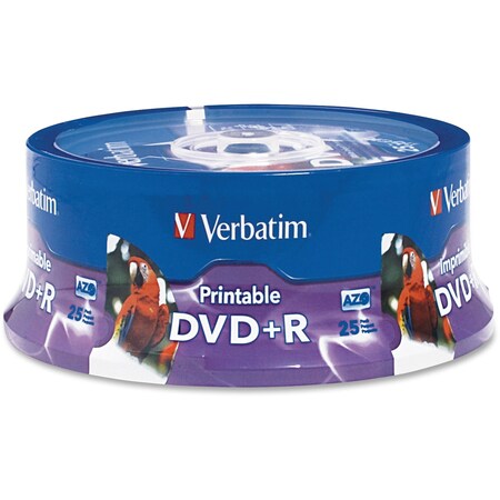 Verbatim Disc, Dvd+R, 4.7Gb, 16X, Wht Ij Hub Printable25Pk Spindle 96190